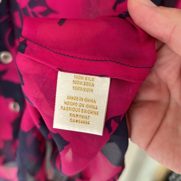 Jenny Han 100% Silk Floral Blouse, Size S - Picture 6 of 7
